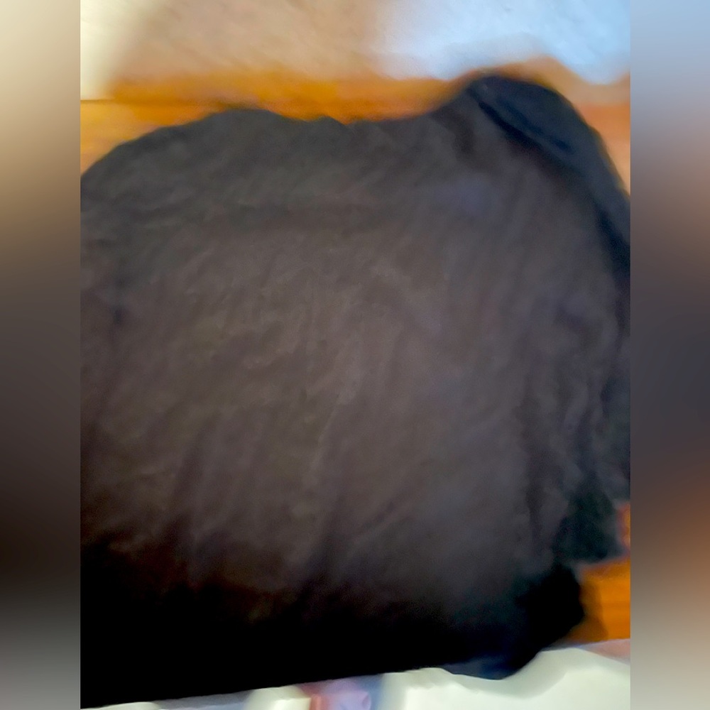 Loft Mixed Media Black Blouse Size XL